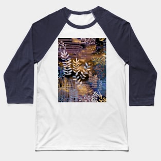 Ocean Song Garden Seaweed Purple Gold Violet Baseball T-Shirt